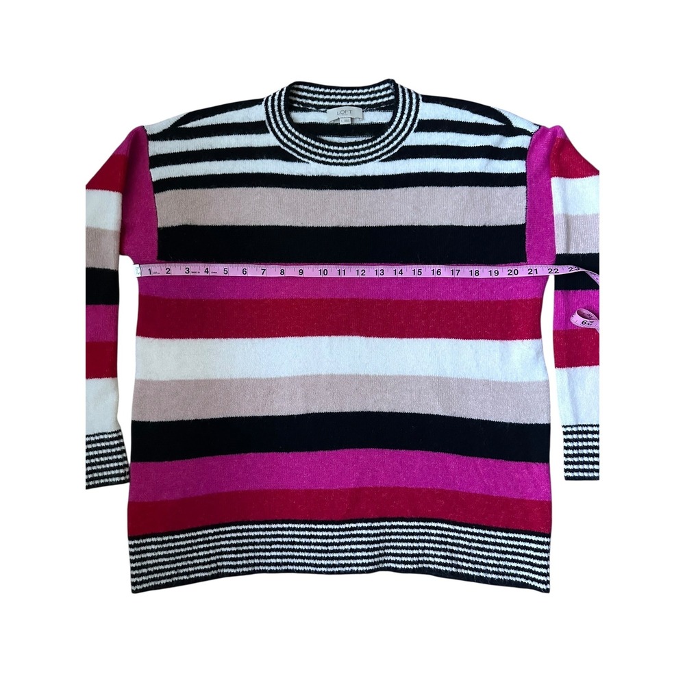 LOFT Outlet Striped Crew Neck Long Sleeve Sweater Women's Size L - Picture 5 of 10